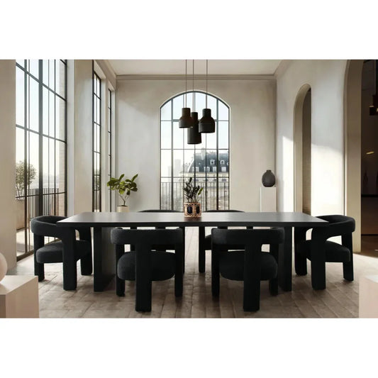 110" Sonoma Wood Black Rectangular Dining Table-Dining Tables-Diamond Sofa-LOOMLAN