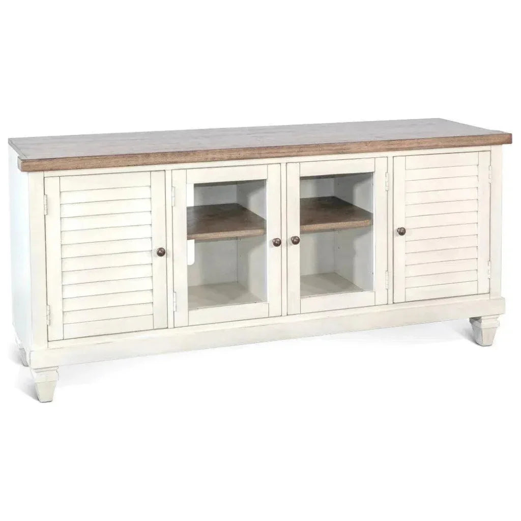 119" Entertainment Wall Unit Light TV Stand White-Entertainment Wall Unit-Sunny D-LOOMLAN