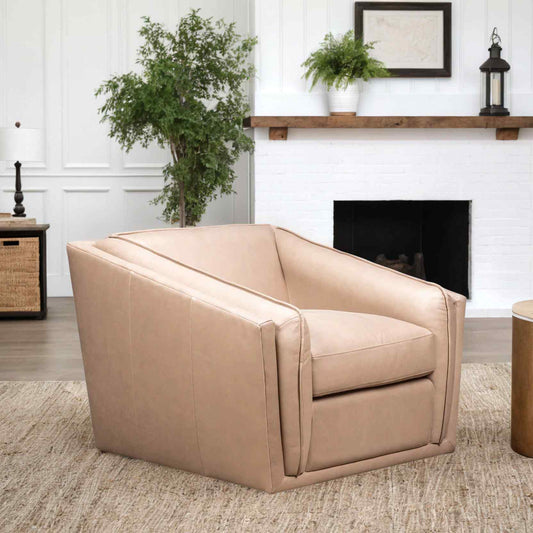 Bleeker Leather Made Swivel Chair