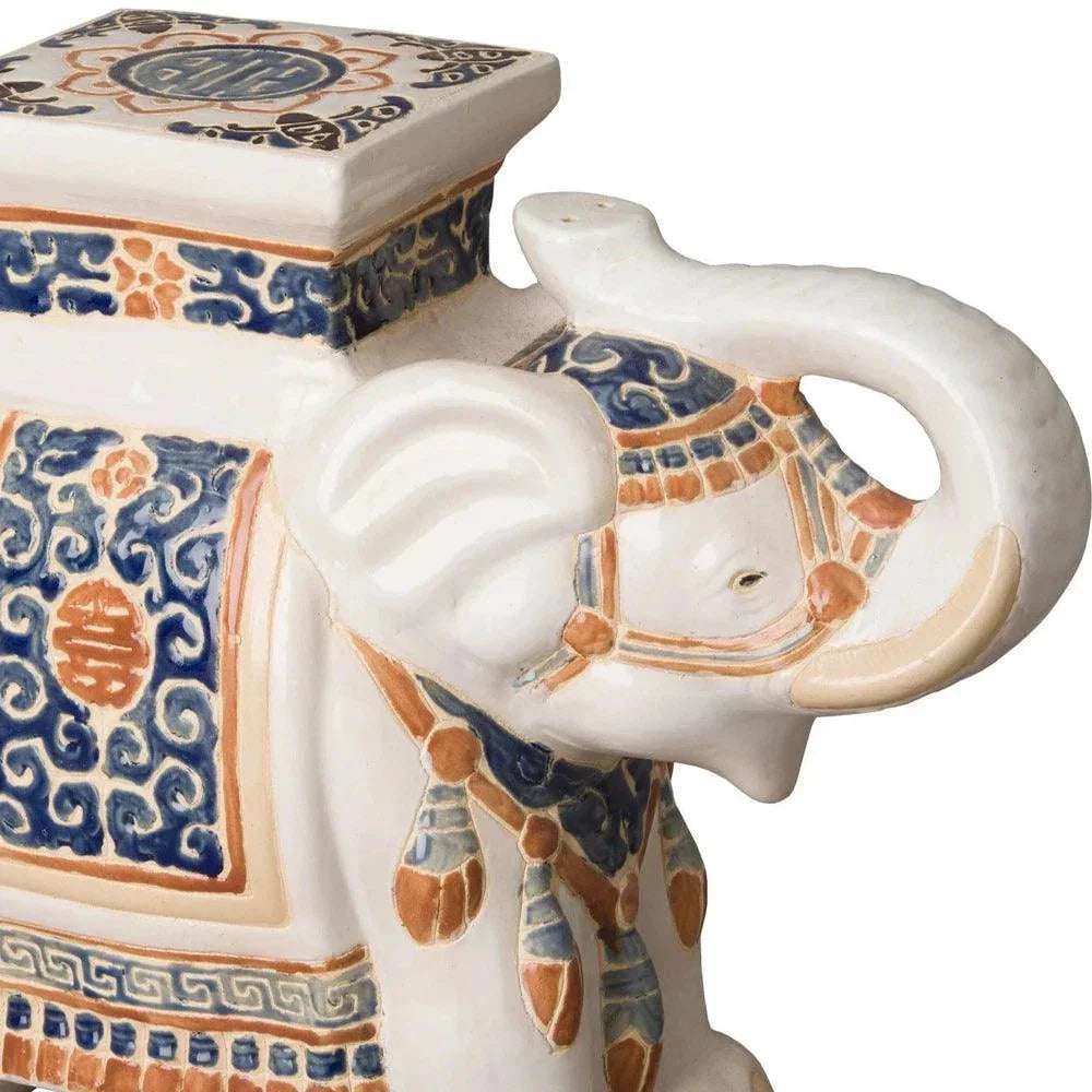 17 in. Elephant Outdoor Garden Stool-Garden Stools-Emissary-LOOMLAN