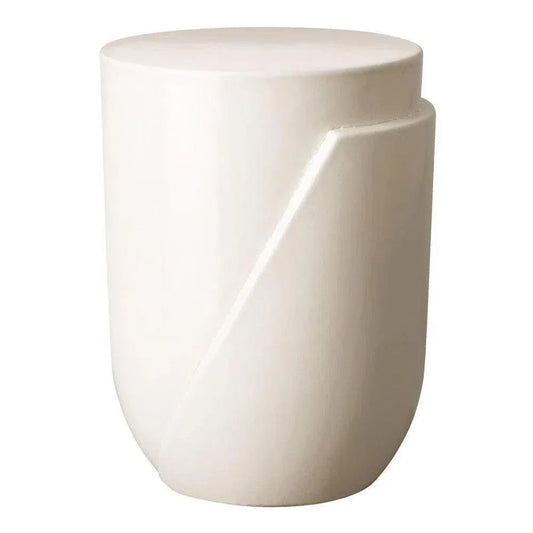 18 in. Accel Ceramic Garden Stool Side Table-Garden Stools-Emissary-White-LOOMLAN
