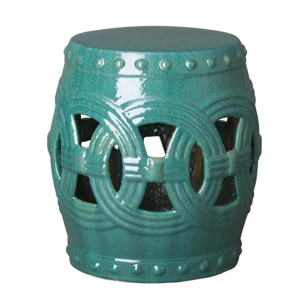 21 in. Eternity Ceramic Outdoor Garden Stool-Garden Stools-Emissary-LOOMLAN
