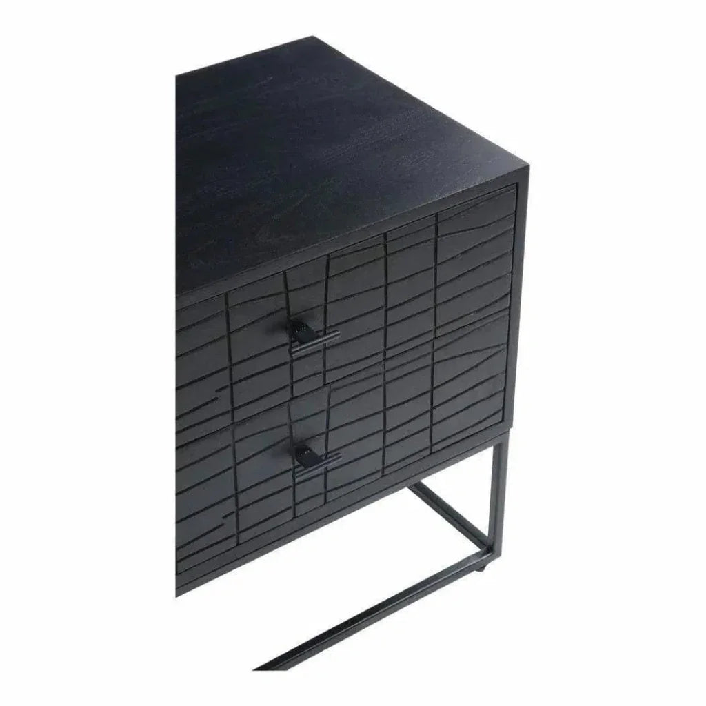 23.5 Inch Nightstand Black Contemporary - LOOMLAN - Moe's Home - Nightstands
