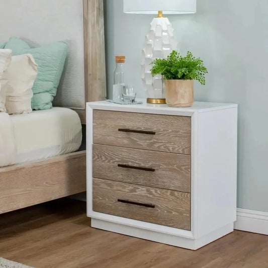 30" High Gloss Boca Grande Three Drawer Nightstand - LOOMLAN - Panama Jack - Nightstands