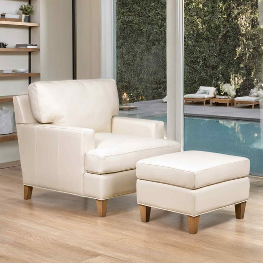 Redding Leather Ashland Pearl Chic Ottoman