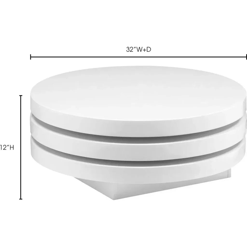 31.5 Inch Coffee Table White Modern - LOOMLAN - Moe's Home - Coffee Tables