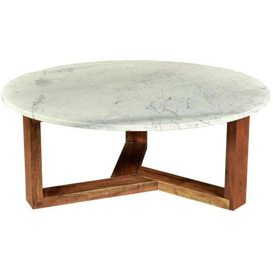 38 Inch Coffee Table Brown White - LOOMLAN - Moe's Home - Coffee Tables