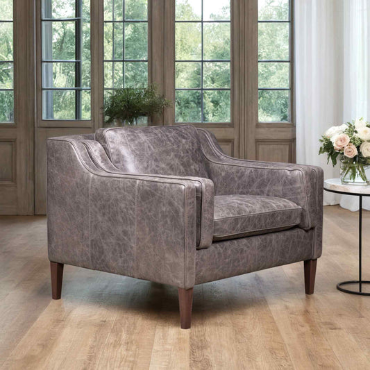 Positano Leather In Venerando Smoke Chair