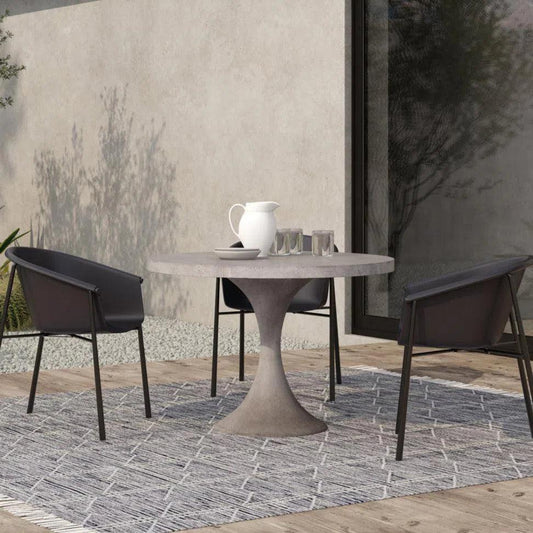 43 in Outdoor Dining Table Grey Contemporary-Outdoor Dining Tables-Moe's Home-LOOMLAN
