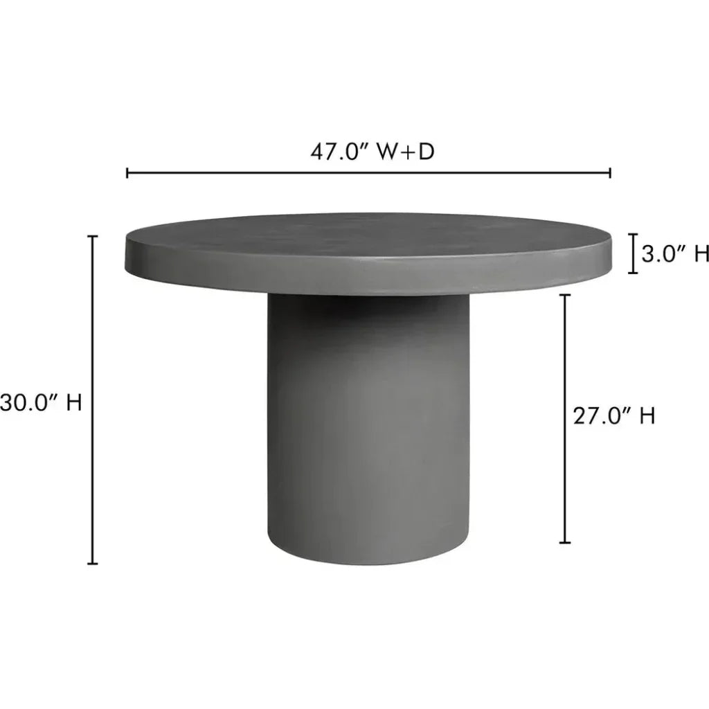 47 in Outdoor Dining Table Grey Contemporary-Outdoor Dining Tables-Moe's Home-LOOMLAN