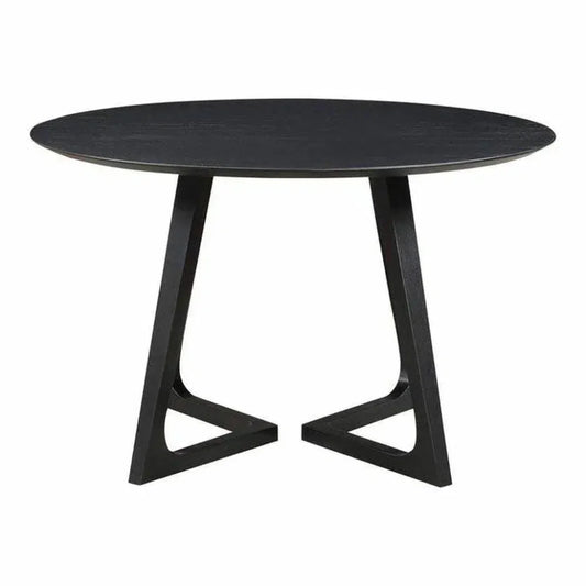 47.5 in Dining Table Round Black Mid-Century-Dining Tables-Moe's Home-LOOMLAN