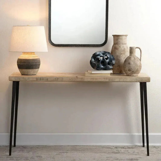 53" Wood Top Metal Base Console Table - LOOMLAN - Jamie Young - Console Tables