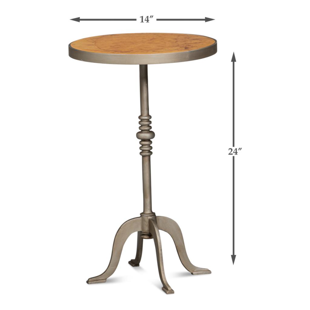 Carolina Leaf Aluminum Base Round Side Table