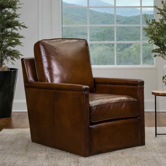 Nina Leather Stylish Comfort Swivel Chair