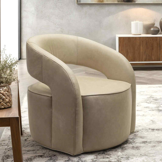 Carmel Leather Modern Elegance Swivel Chair