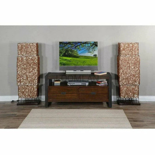 64" TV Stand Rustic Media Cabinet - LOOMLAN - Sunny D - TV Stands & Media Centers