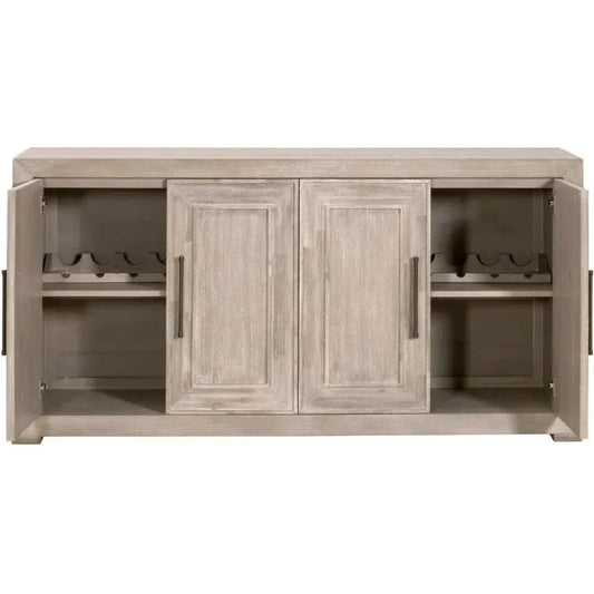 70" SolidWood Credenza With Wine Racks - LOOMLAN - Essentials For Living - Sideboards