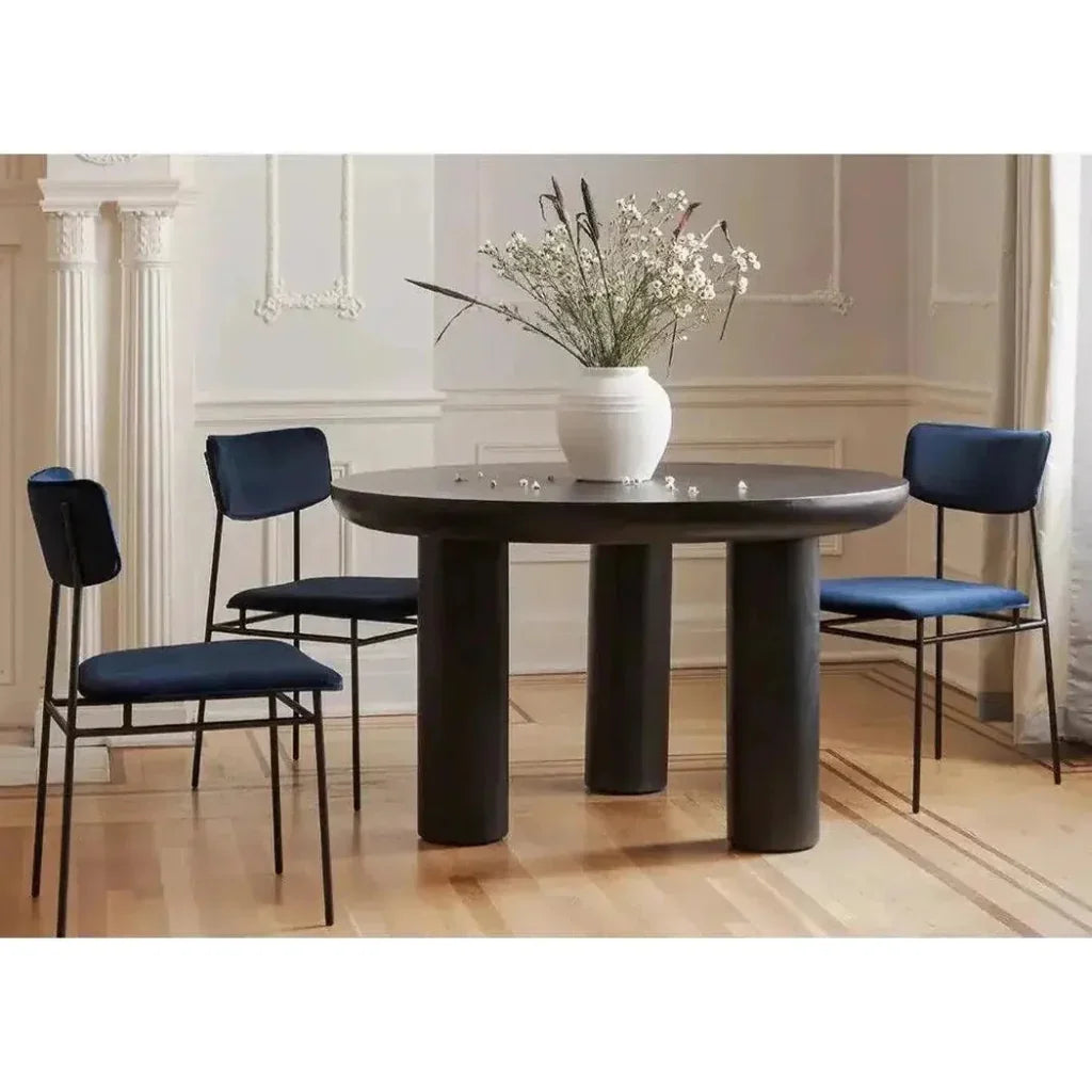 76" Solid Wood Black Rectangular Post Dining Table-Dining Tables-Moe's Home-LOOMLAN