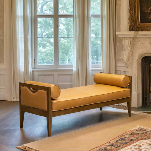 Beacon Hill Leather Bolster Pillows Bedroom Bench