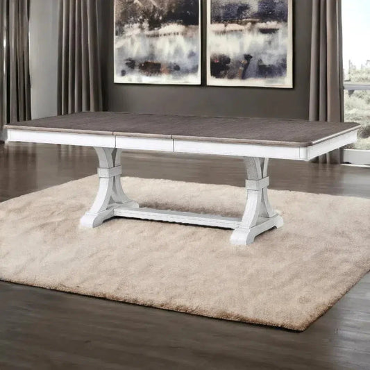 94" Two Tone Extending Trestle Dining Table Sonoma-Dining Tables-Panama Jack-LOOMLAN