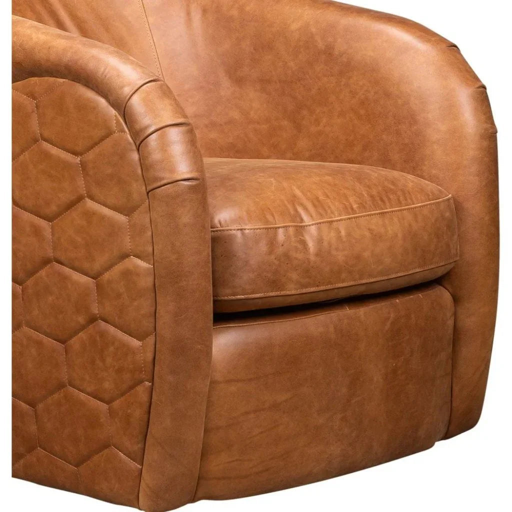 A'Buzz Leather Modern Design Swivel Chair - LOOMLAN - Olivia + Quinn - Club Chairs
