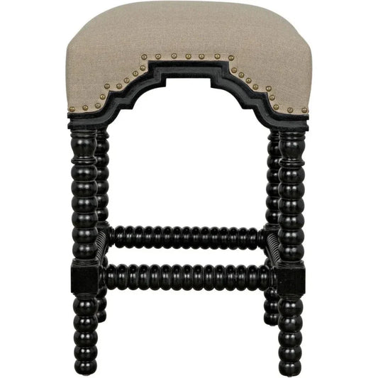 Abacus Wood Black Counter Stool - LOOMLAN - Noir - Counter Stools