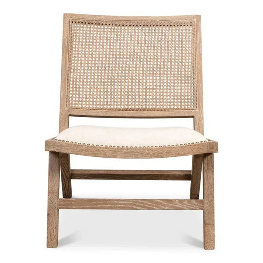 Abella Chair Whitewash Wood Cotton - LOOMLAN - Sarreid - Accent Chairs