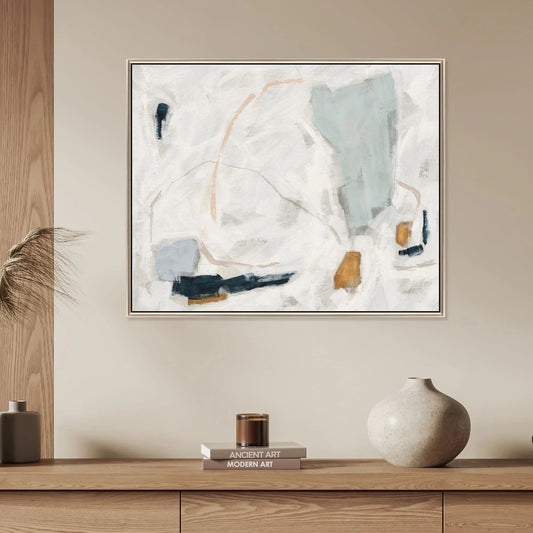 Abstract Silver Floater Frame Canvas Art