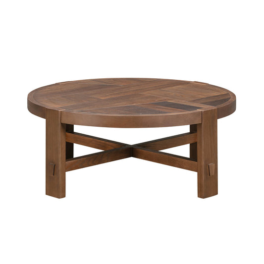 Abstract Wooden Round Coffee Table