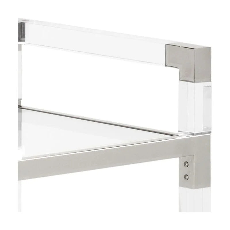 Acrylic Nickel Frame Modern Bar Cart-Home Bar Carts-Chelsea House-LOOMLAN
