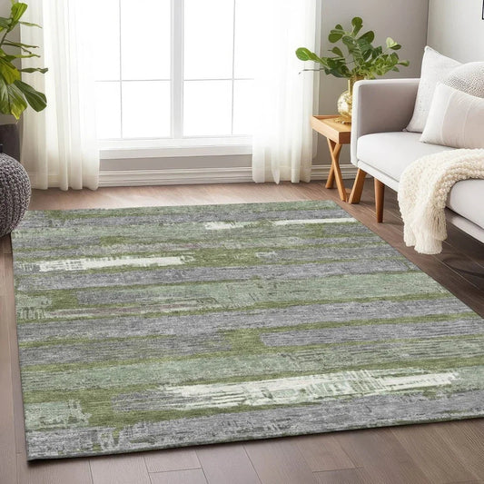 Aelaris Green Washable Indoor - Outdoor Rug - LOOMLAN - LOOMLAN Rugs - Outdoor Rugs