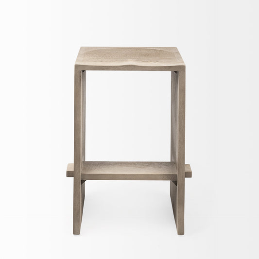 Aida Wooden Light Brown Barstool