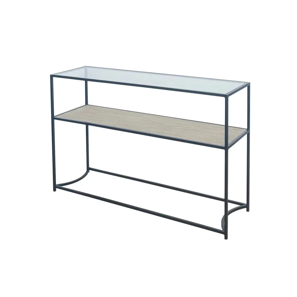 Aiden Glass Top Sofa Side Table - LOOMLAN - Artesia - Side Tables