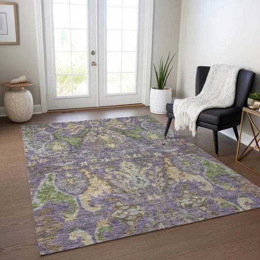 Alfreda Purple Washable Indoor - Outdoor Rug - LOOMLAN - LOOMLAN Rugs - Outdoor Rugs