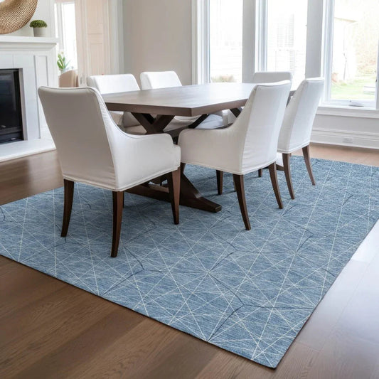 Alina Blue Washable Indoor-Outdoor Rug-Outdoor Rugs-LOOMLAN Rugs-LOOMLAN
