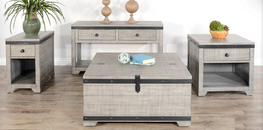 Alpine Two Drawers Wood Console Table