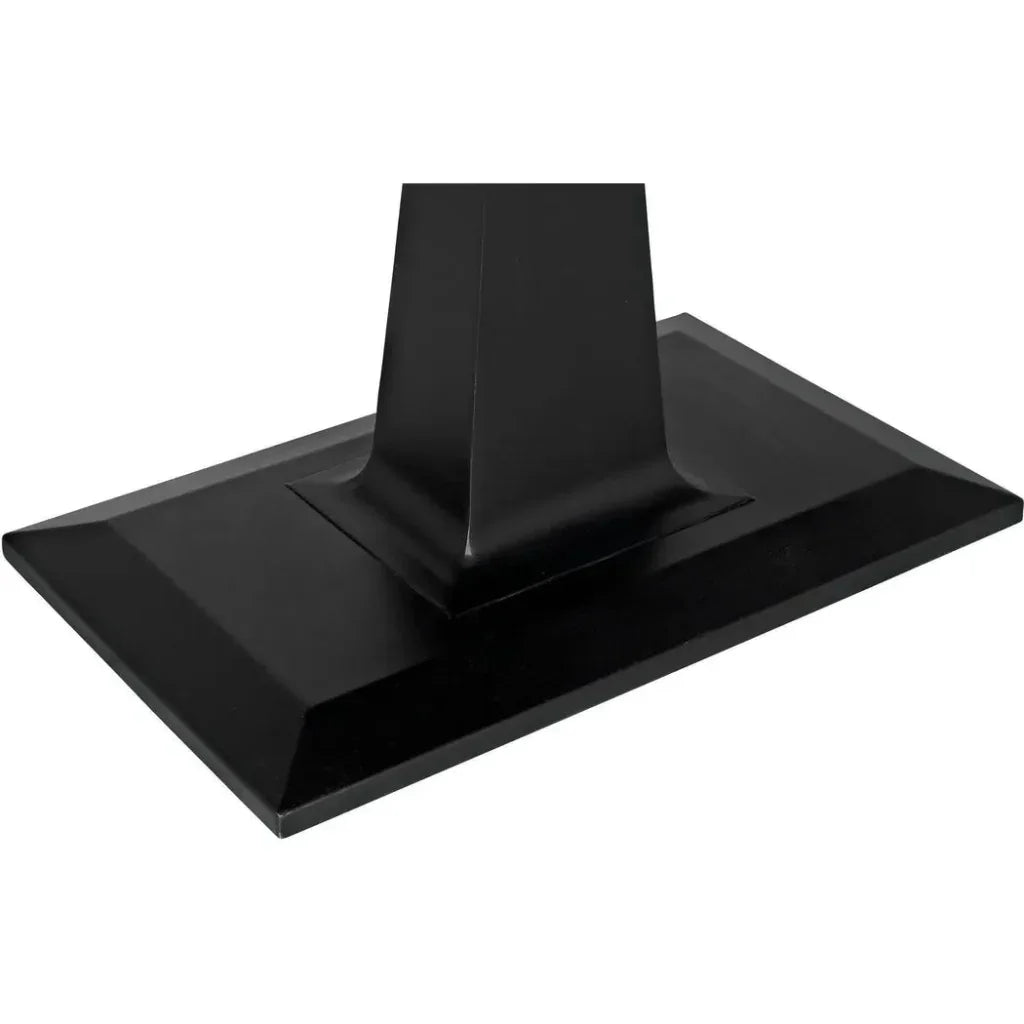 Amboss Black Steel Rectangle Dining Table-Dining Tables-Noir-LOOMLAN