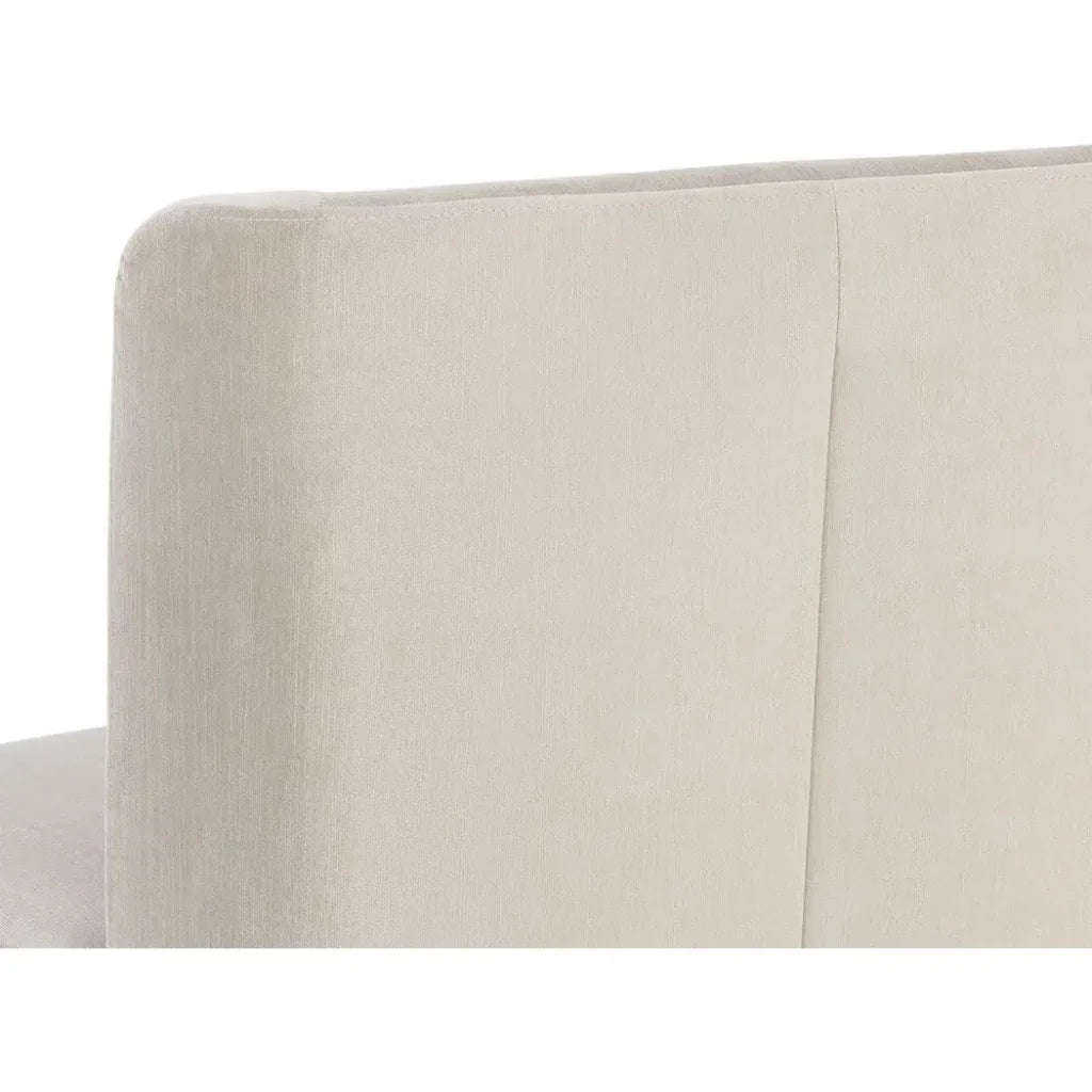 Amita Fabric Wheeled Armless Dining Chair - LOOMLAN - SUNPAN - Dining Chairs