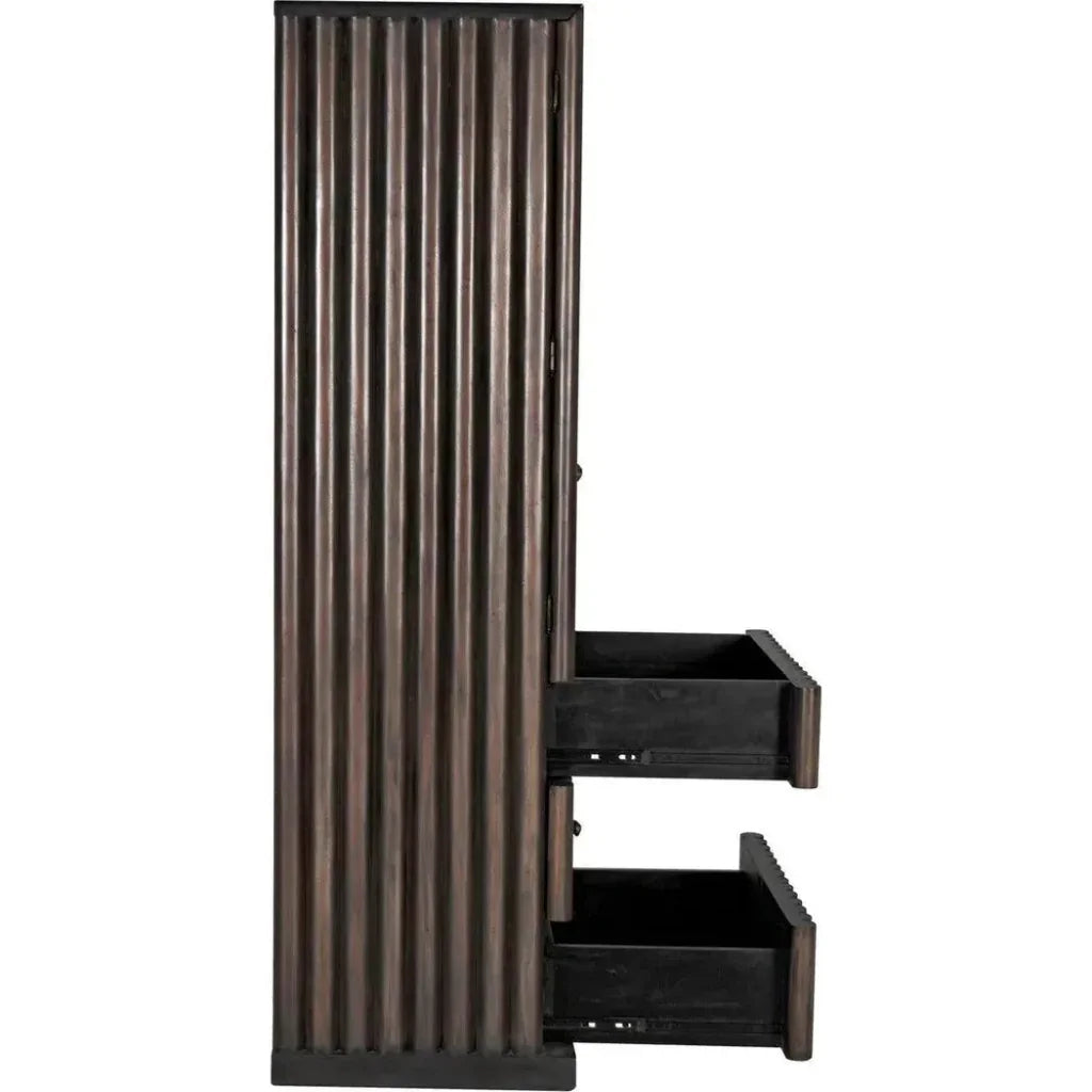 Amunet Hutch Bookcase Armoire Cabinet - LOOMLAN - Noir - Bookcases