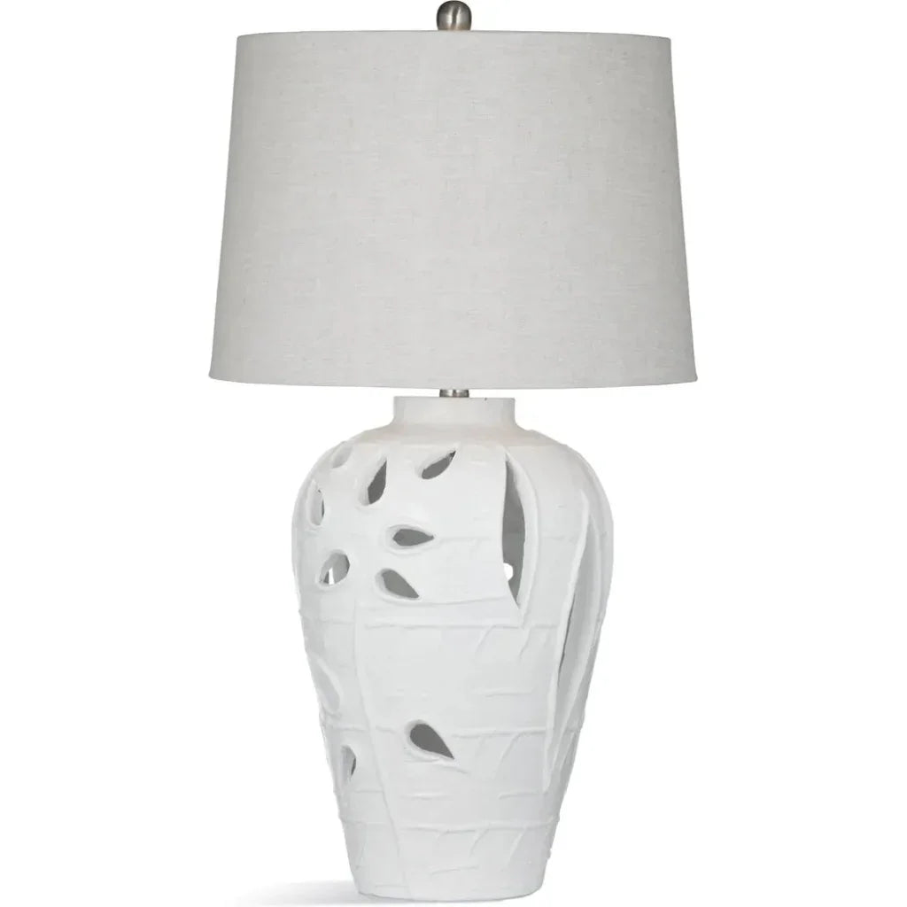 Amur Polyresin White Table Lamp - LOOMLAN - Bassett Mirror - Table Lamps