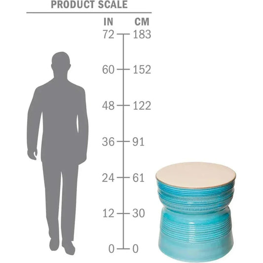 Ancaris Ring Accent Table - Navy Blue Outdoor End Table - LOOMLAN - Seasonal Living - Outdoor Side Tables