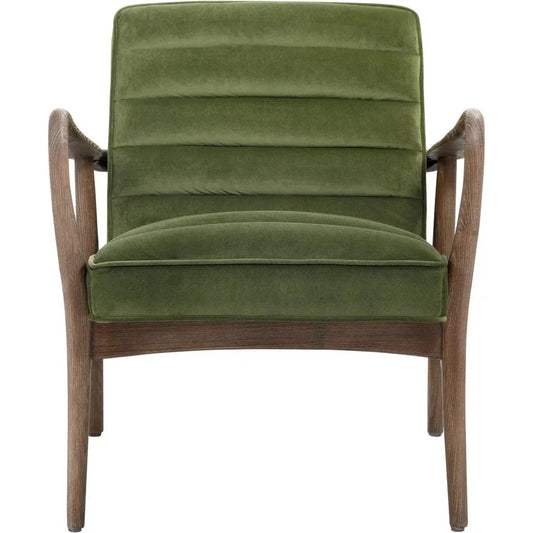 Anderson Performance Fabric Fiber & Wood Green Armchair - LOOMLAN - Moe's Home - Accent Chairs
