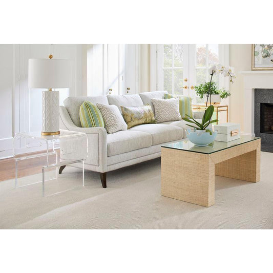 Andreu White Ceramic Raised Design Table Lamp - LOOMLAN - Chelsea House - Table Lamps