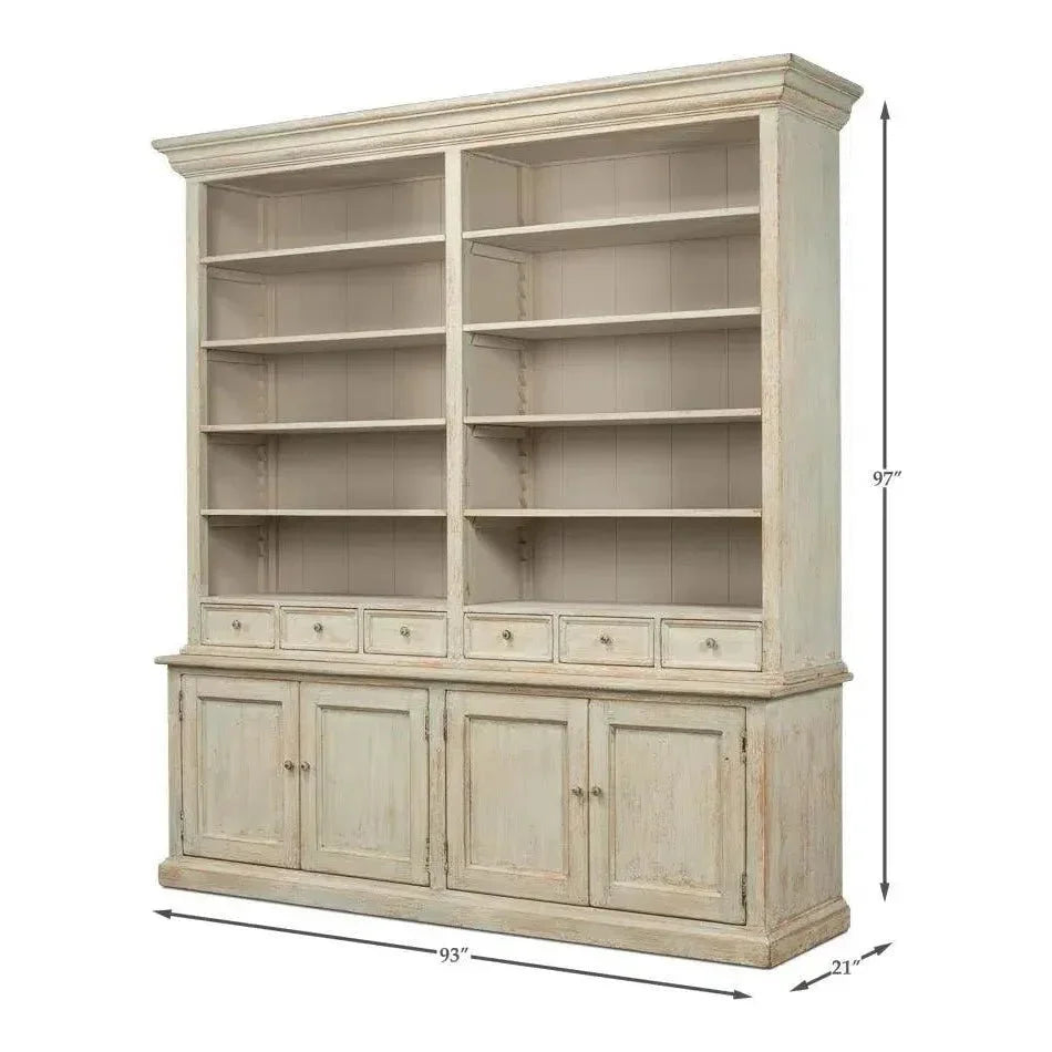 Angelique Bookcase With Cabinets and Drawers - LOOMLAN - Sarreid - Bookcases