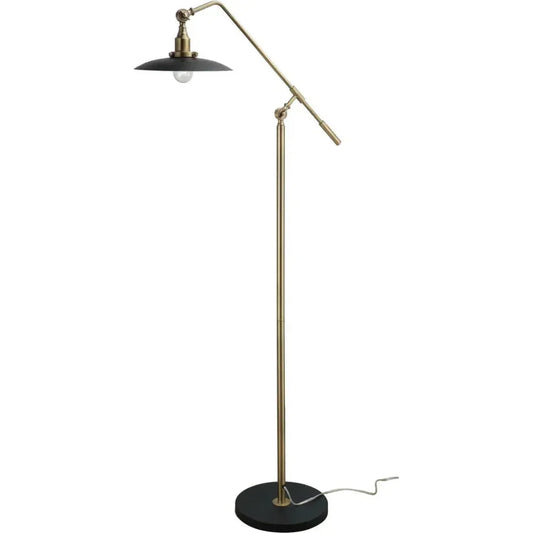 Antique Brass Aluminum Mid-Century Floor Lamp-Floor Lamps-Jamie Young-LOOMLAN