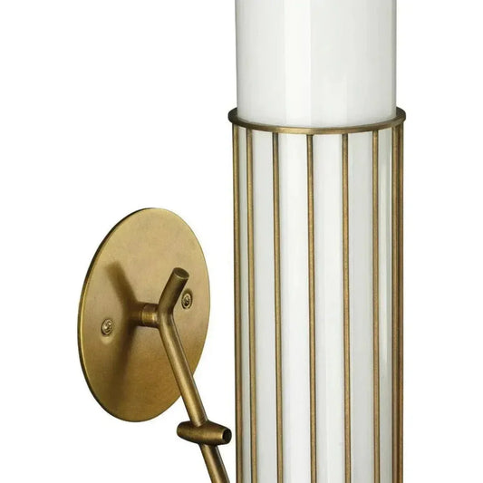 Antique Brass White Glass Torino Wall Sconce - LOOMLAN - Jamie Young - Wall Sconces