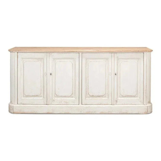 Antique Whitewash Sideboard 4 Door - LOOMLAN - Sarreid - Sideboards