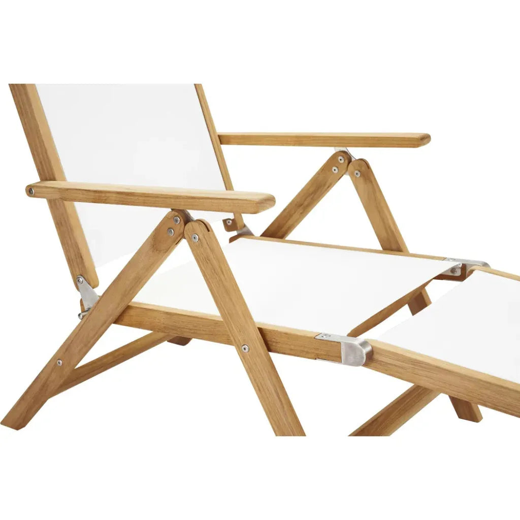 Aquitania Teak Outdoor Folding Deck Chair-Outdoor Cabanas & Loungers-HiTeak-LOOMLAN
