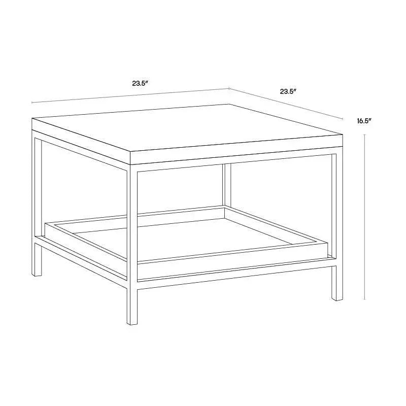 Arden Side Table With Grey Marble Top & - LOOMLAN - SUNPAN - Side Tables