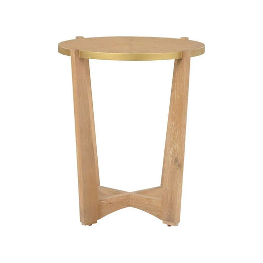 Ardoise Wood Made Round Side Table - LOOMLAN - Chelsea House - Side Tables